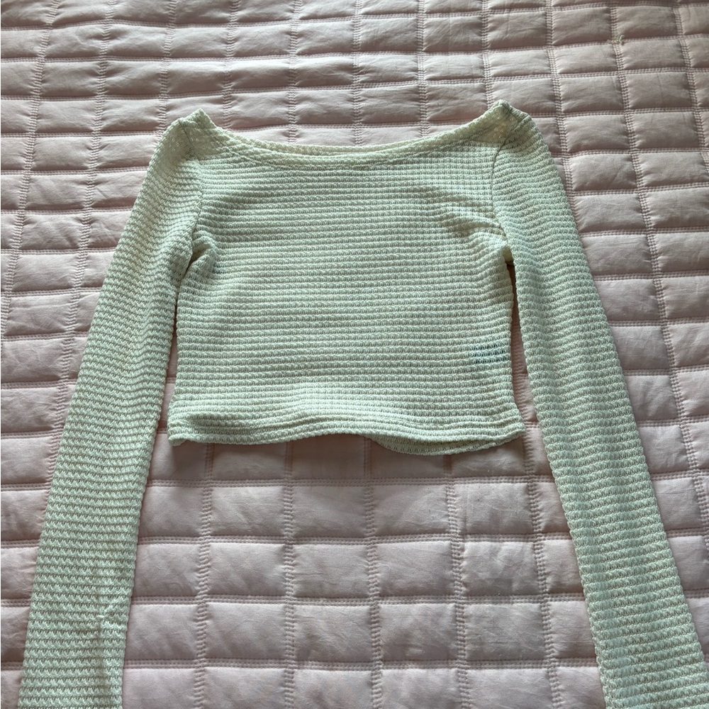 Boat Neck Crop Top, Size XS